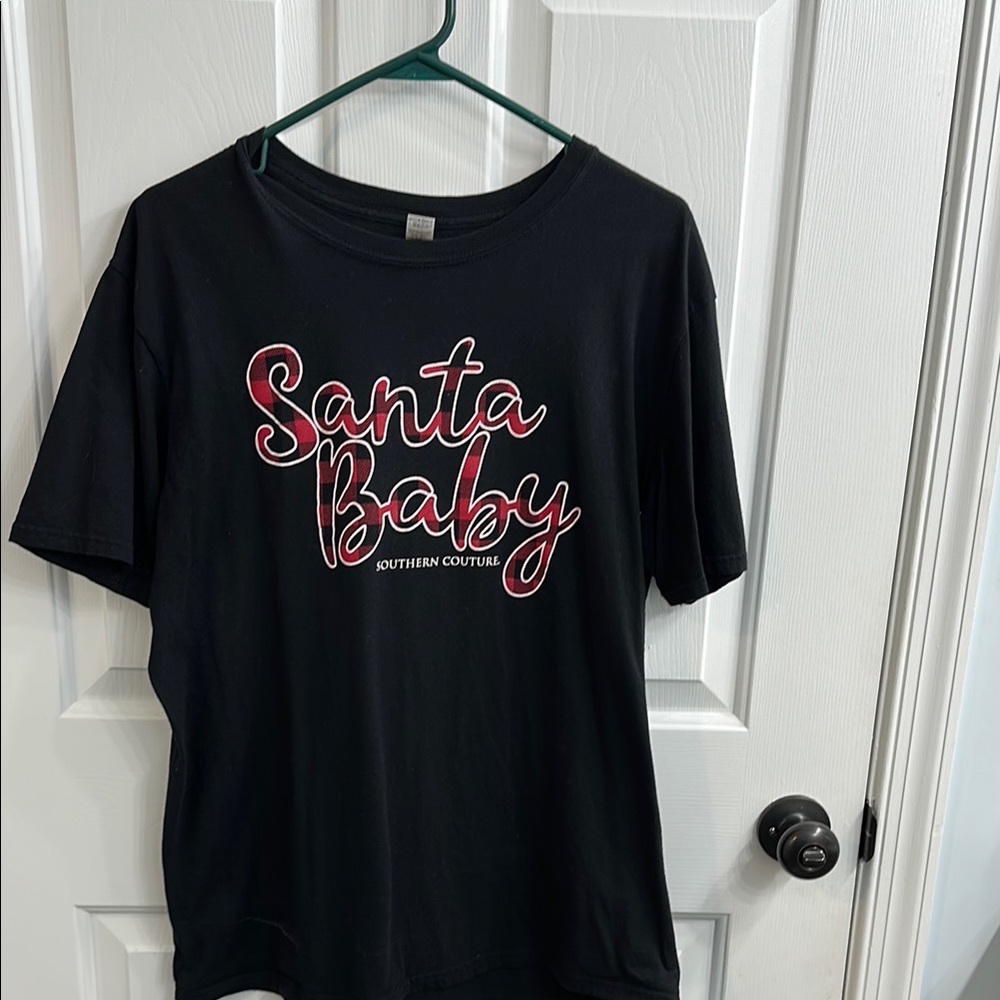 Gildan Black Short Sleeve Santa Baby tee
